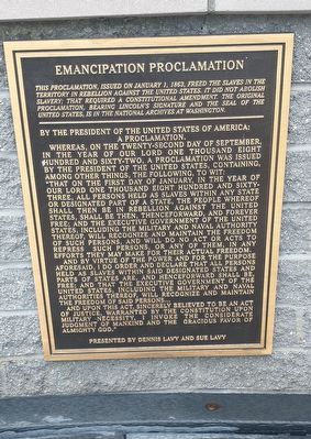 Emancipation Proclamation Marker image. Click for full size.