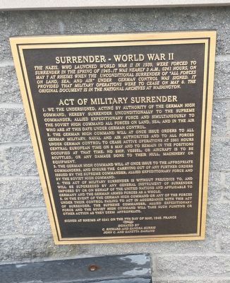 Surrender - World War II Marker image. Click for full size.