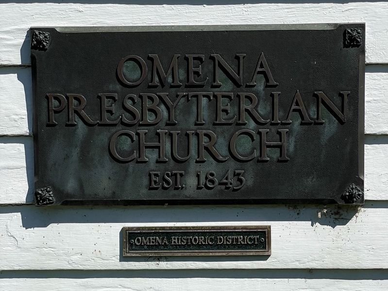 Omena Historic District Sign image. Click for full size.