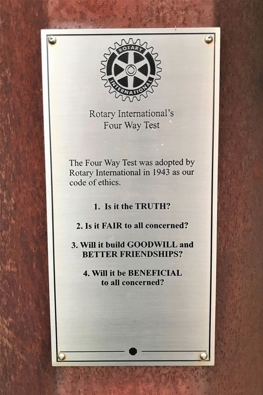 Rotary International's Four Way Test Marker image. Click for full size.