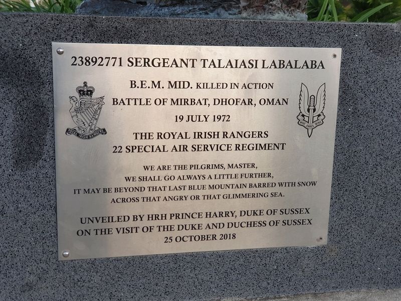 Sergeant Talaiasi Labalaba Marker image. Click for full size.