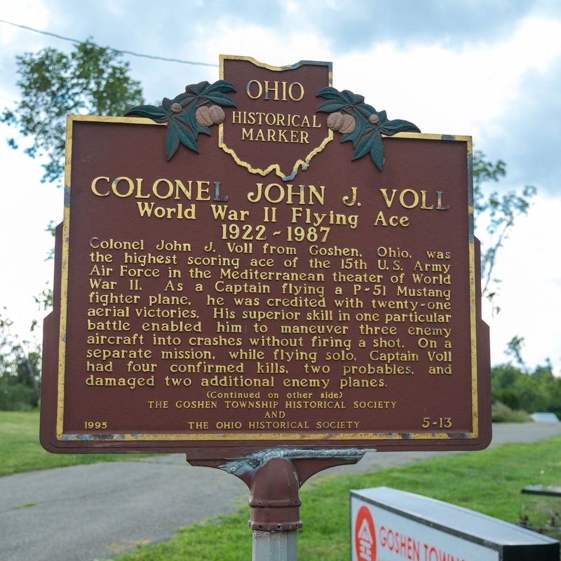 Colonel John J. Voll Marker, Side One image. Click for full size.