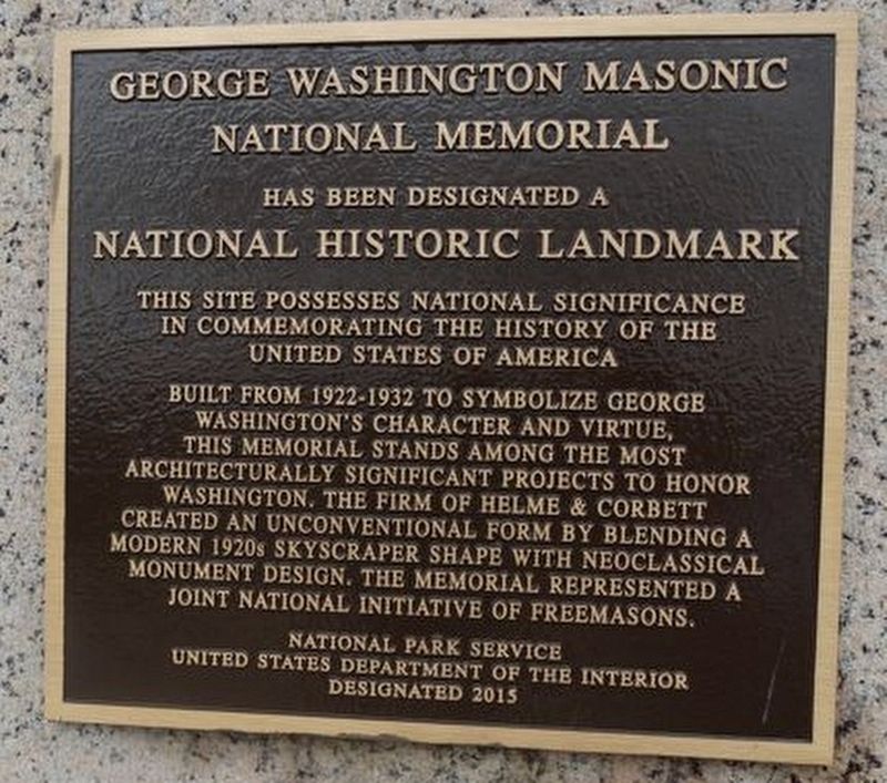 George Washington Masonic National Memorial image. Click for full size.