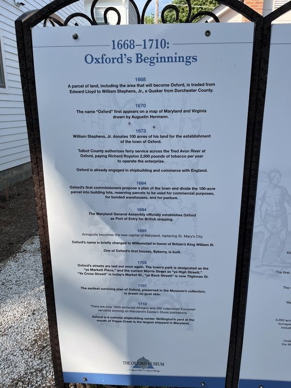 1668-1710: Oxford's Beginnings Marker image. Click for full size.