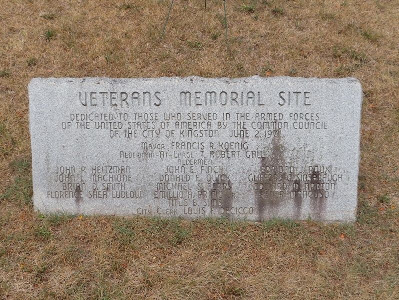 Kingston Veterans Memorial Site Marker image. Click for full size.
