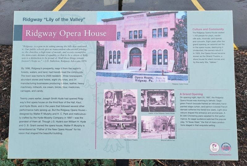 Ridgway Opera House Marker image. Click for full size.