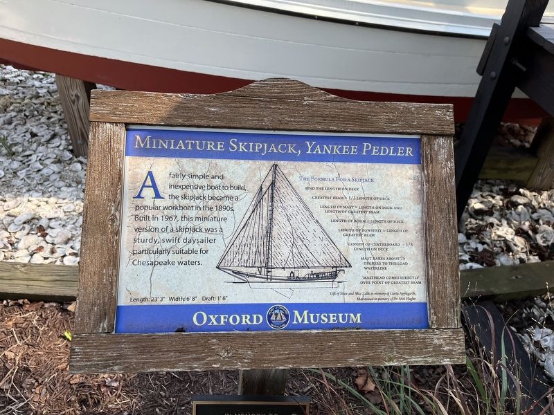Miniature Skipjack, <i>Yankee Pedler</i> Marker image. Click for full size.