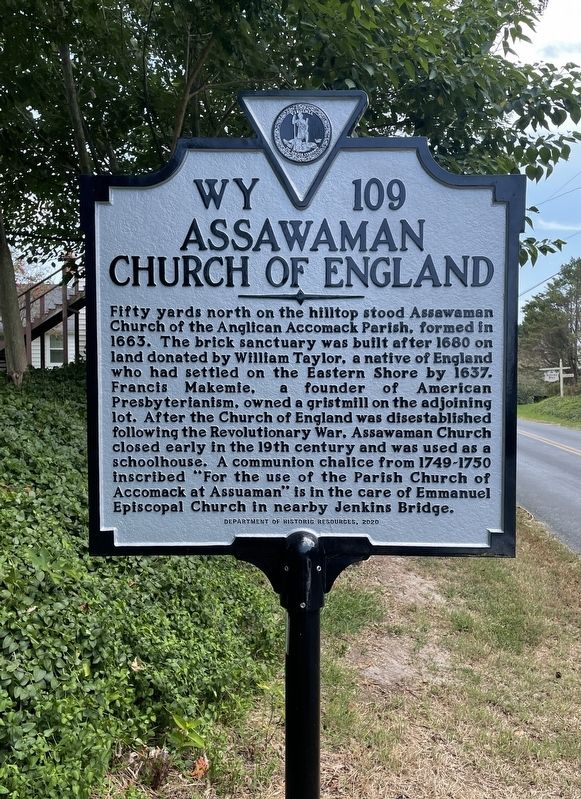 Assawoman Church of England Marker image. Click for full size.
