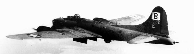 A B-17 Flying Fortress (serial number 42-30182) nicknamed "Blondie II" of the 95th Bomb Group. image. Click for full size.