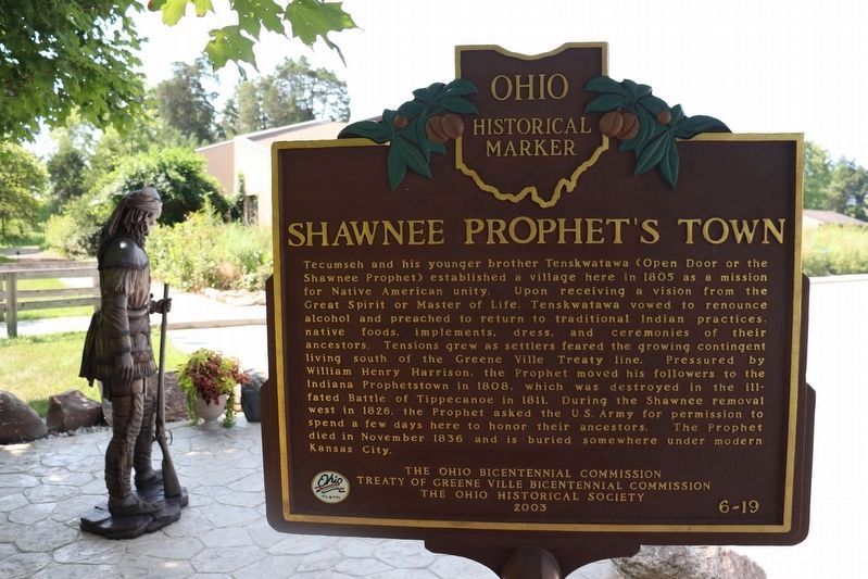 Tecumseh / Shawnee Prophet's Town Marker image. Click for full size.