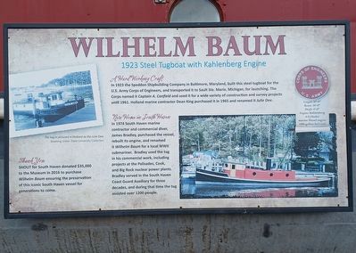 Wilhelm Baum: 1923 Steel Tugboat with Kahlenberg Engine Marker image. Click for full size.