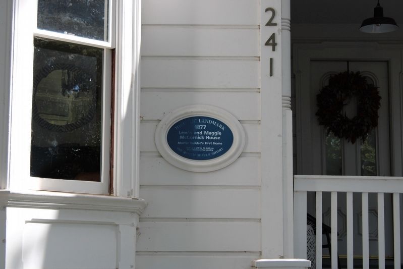 Lewis and Maggie McCornick House Marker image. Click for full size.