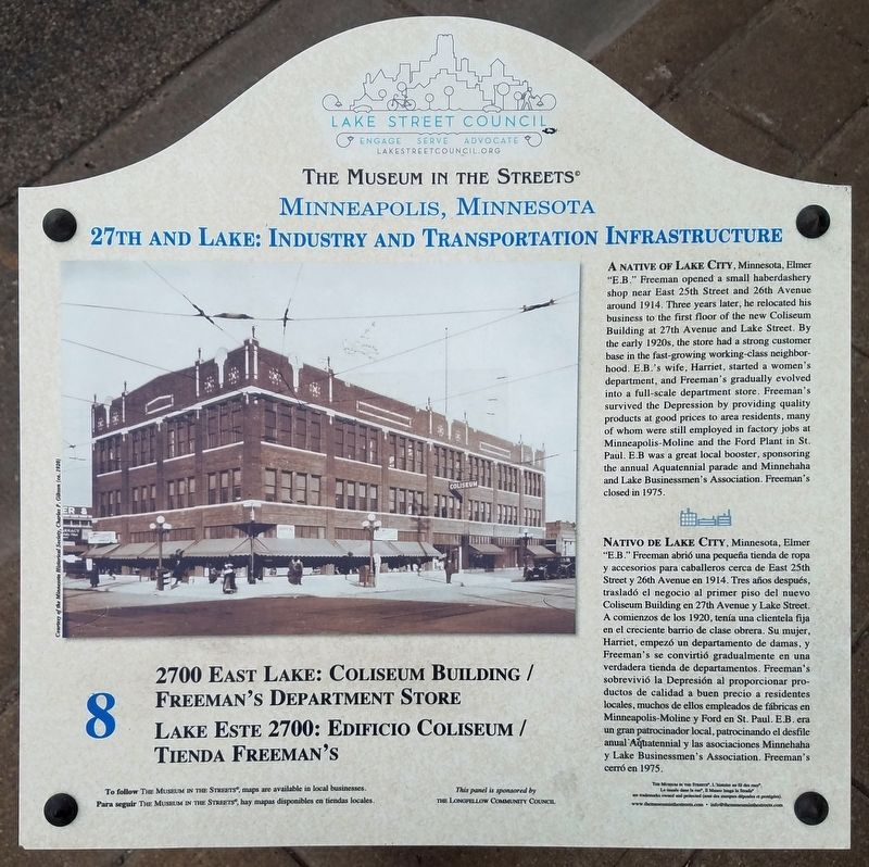 2700 East Lake: Coliseum Building / Freeman's Department Store Marker image. Click for full size.