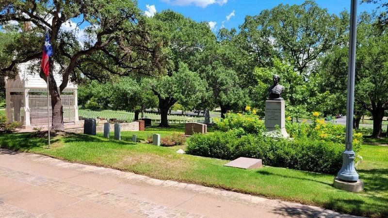 The view of the John A. Wharton Marker next to Albert Sidney Johnston Gravesite (far left) image. Click for full size.