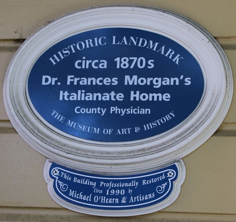 Dr. Frances Morgan's Italianate Home Marker image. Click for full size.
