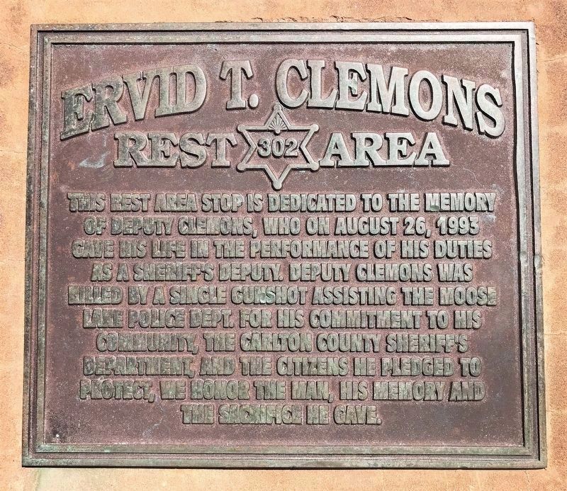 Nearby Ervid T. Clemons Rest Area Marker image. Click for full size.
