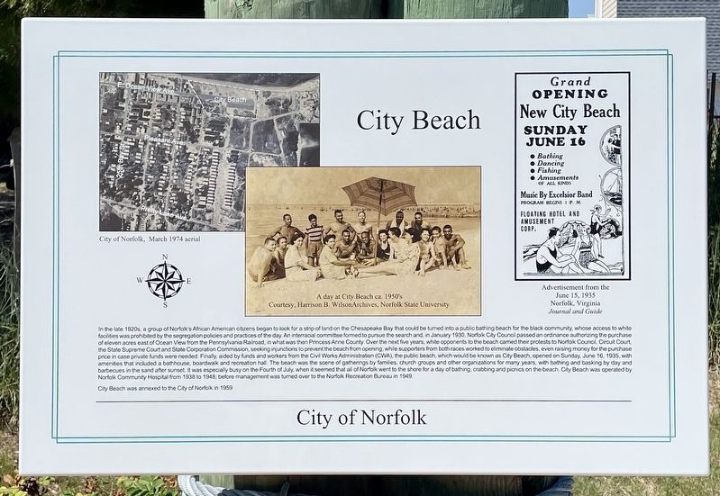 City Beach Marker image. Click for full size.