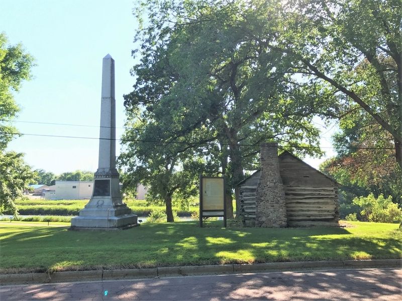 Olson Slaabakken Cabin / The Jackson County Massacre Monument Marker, from the east image. Click for full size.