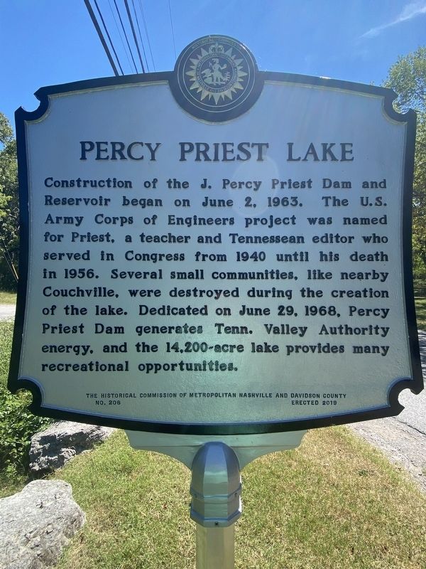 Percy Priest Lake Marker image. Click for full size.