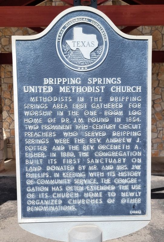 Dripping Springs United Methodist Church Marker image. Click for full size.
