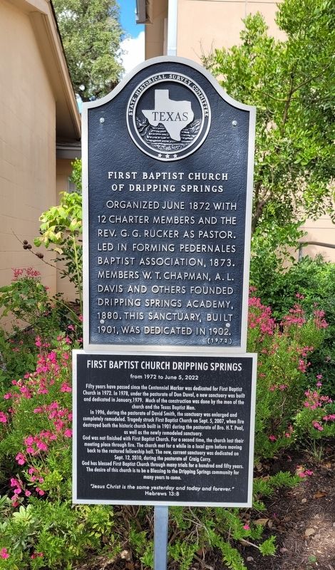 First Baptist Church of Dripping Springs Marker image. Click for full size.