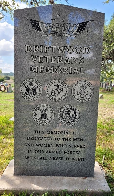 Driftwood Veterans Memorial image. Click for full size.