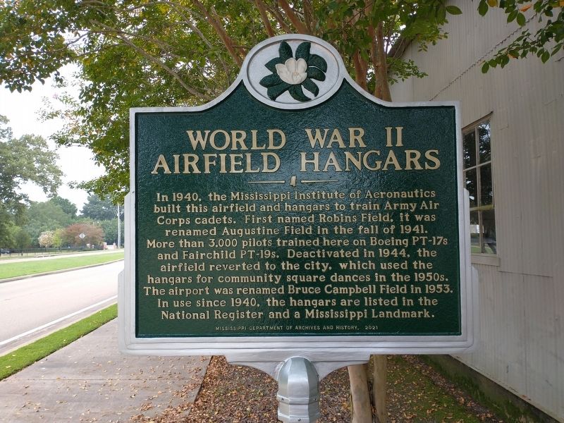 World War II Airfield Hangars Marker image. Click for full size.