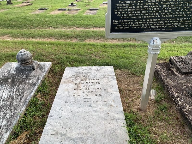 Hugh A. Carson Marker & Grave image. Click for full size.