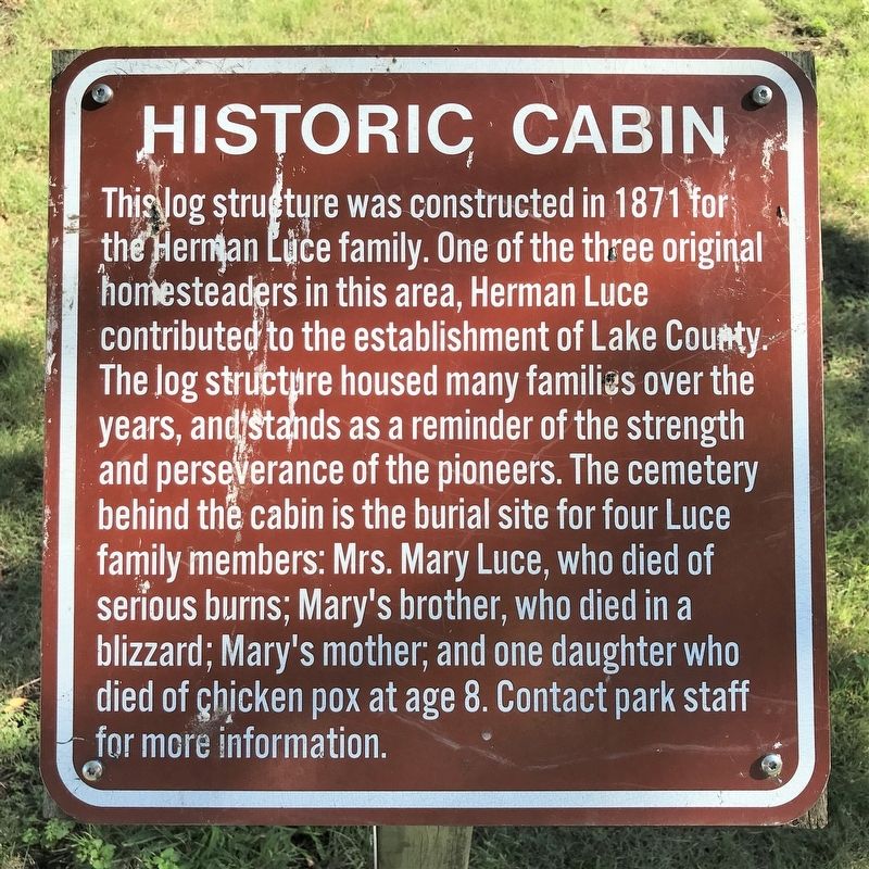 Historic Cabin Marker. Click for full size. Historic Cabin Marker image. Click for full size.
