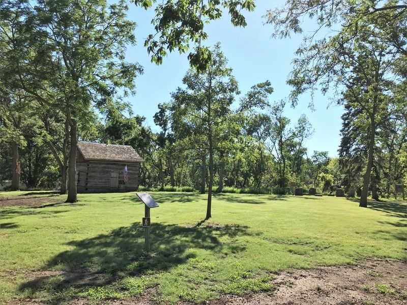 Historic Cabin Marker, Luce Cabin, and Luce Family Cemetery. Click for full size. Historic Cabin Marker, Luce Cabin, and Luce Family Cemetery image. Click for full size.