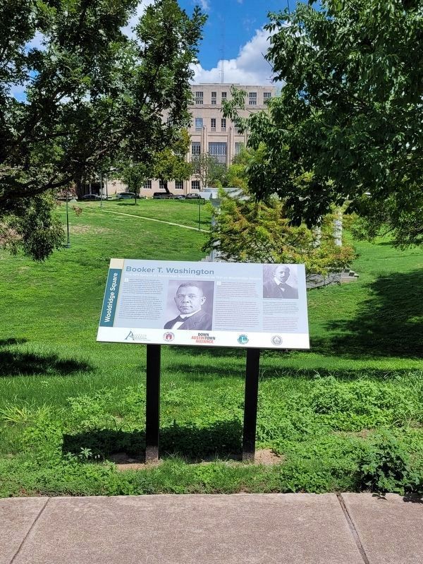 The Booker T. Washington Marker at the south side of the Wooldridge Square image. Click for full size.