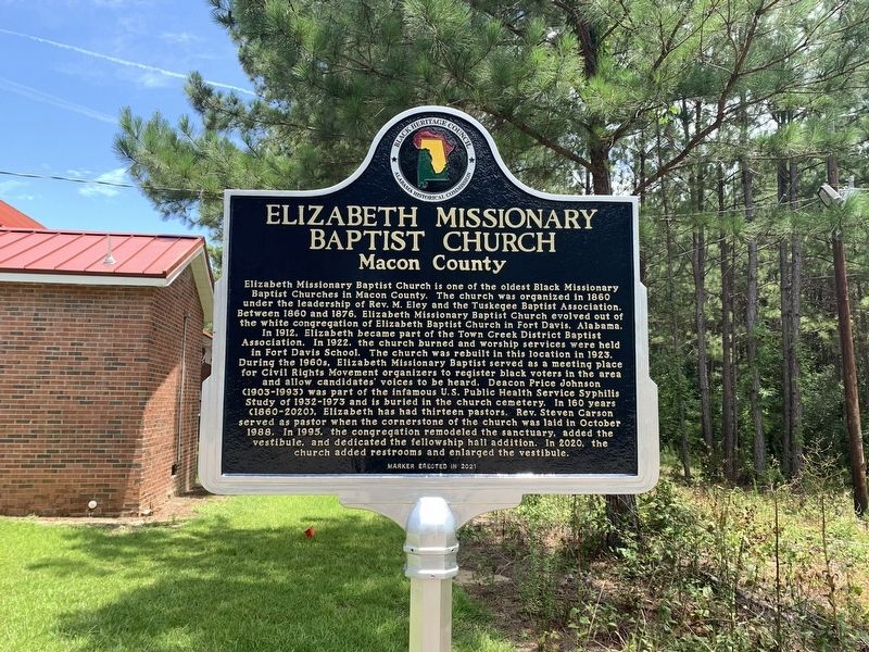 Elizabeth Missionary Baptist Church Marker image. Click for full size.