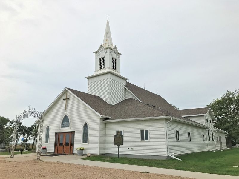 Willow Creek Lutheran Church & Marker image. Click for full size.