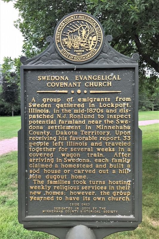 Swedona Evangelical Covenant Church Marker <i>(side one)</i> image. Click for full size.