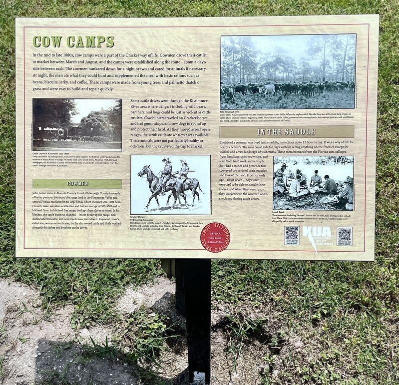 Cow Camps Marker. Click for full size. Cow Camps Marker image. Click for full size.