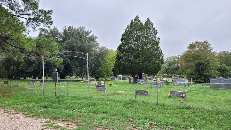 The view of the Pleasant Grove Cemetery and Marker from the street image. Click for full size.