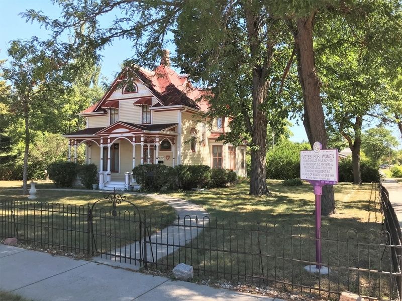 Votes for Women Marker & The Pyle House Museum. Click for full size. Votes for Women Marker & The Pyle House Museum image. Click for full size.