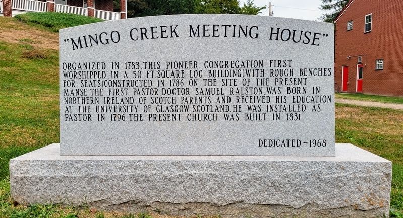 "Mingo Creek Meeting House" Marker image. Click for full size.
