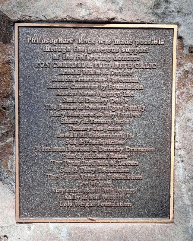 Donors Plaque - Philosophers Rock image. Click for full size.