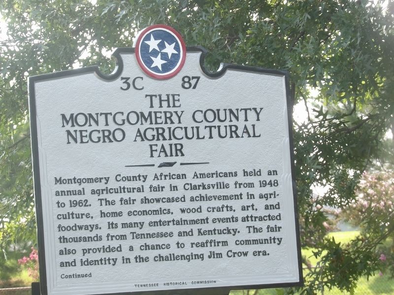 The Montgomery County Negro Agricultural Fair Marker side image. Click for full size.