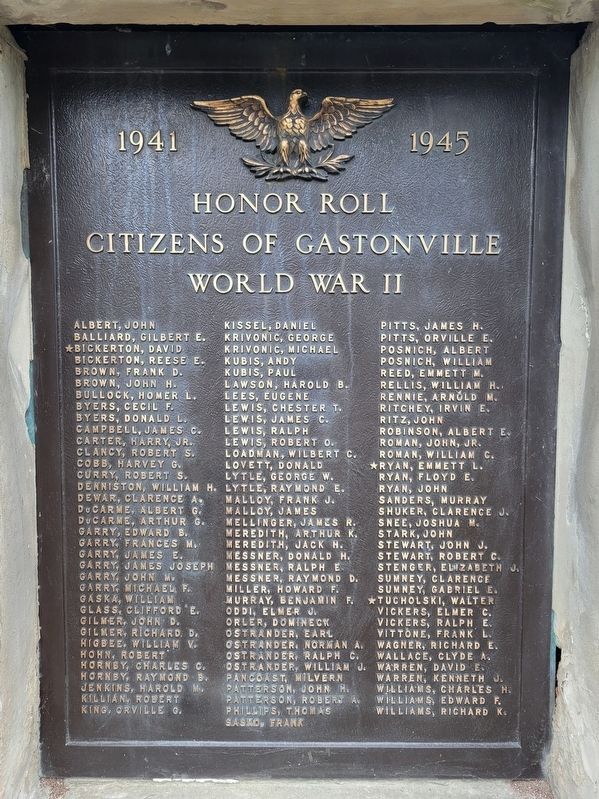 Honor Roll • Citizens of Gastonville Marker image. Click for full size.