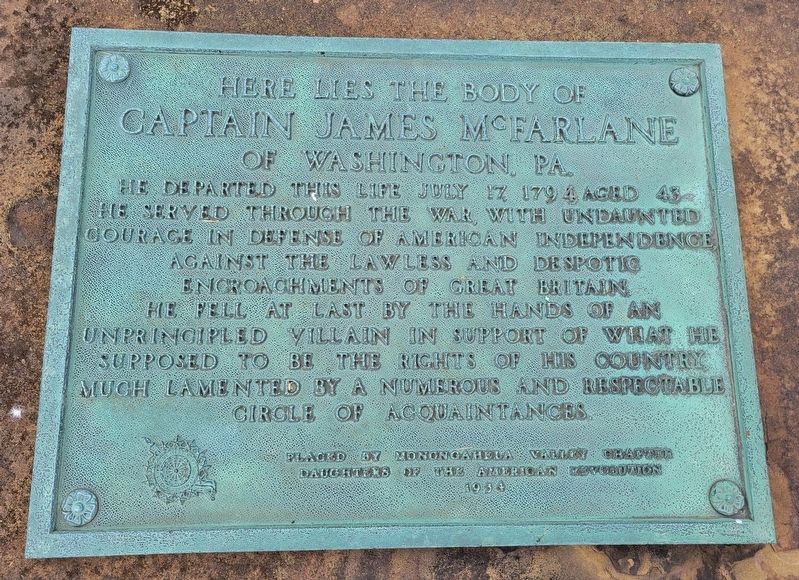 Captain James McFarlane Marker. Click for full size. Captain James McFarlane Marker image. Click for full size.