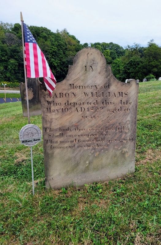 Grave of Revolutionary War Soldier<br>Aaron Williams. Click for full size. Grave of Revolutionary War Soldier<br>Aaron Williams image. Click for full size.