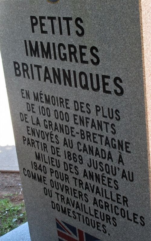 British Home Children Marker - French side image. Click for full size.
