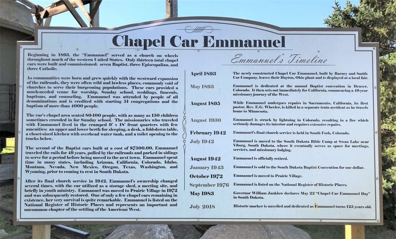 Chapel Car Emmanuel Marker image. Click for full size.