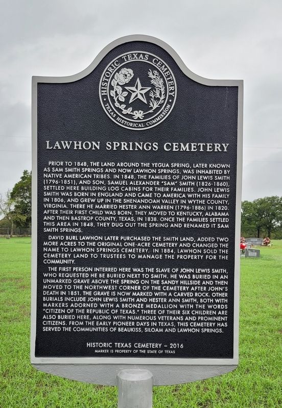 Lawhon Springs Cemetery Marker image. Click for full size.
