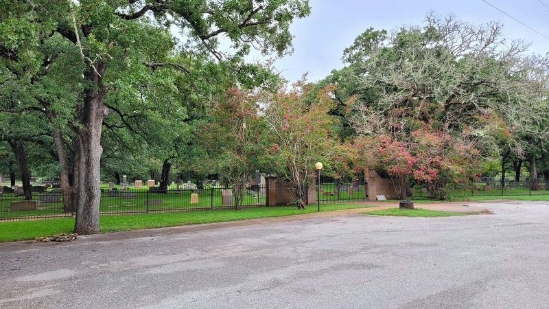 The view of the Adina Cemetery and Marker from the church parking lot image. Click for full size.