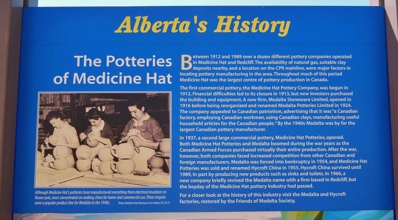 The Potteries of Medicine Hat Marker image. Click for full size.