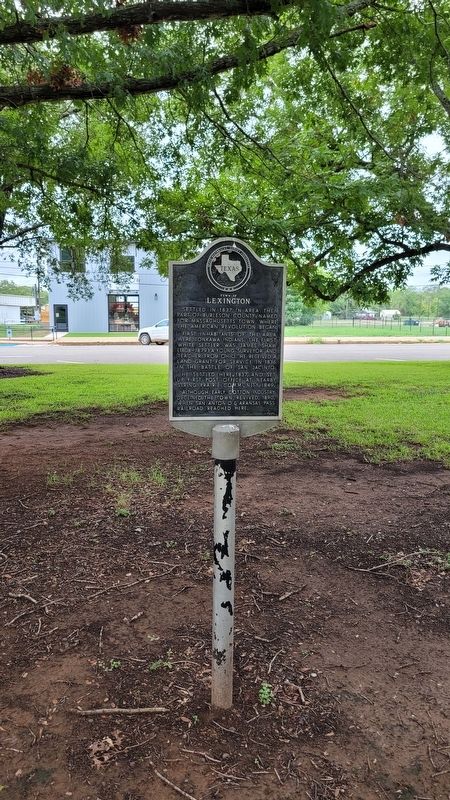 The Town of Lexington Marker in the city park image. Click for full size.