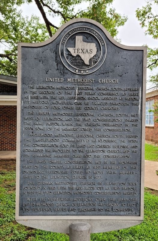 United Methodist Church of Lexington Marker. Click for full size. United Methodist Church of Lexington Marker image. Click for full size.
